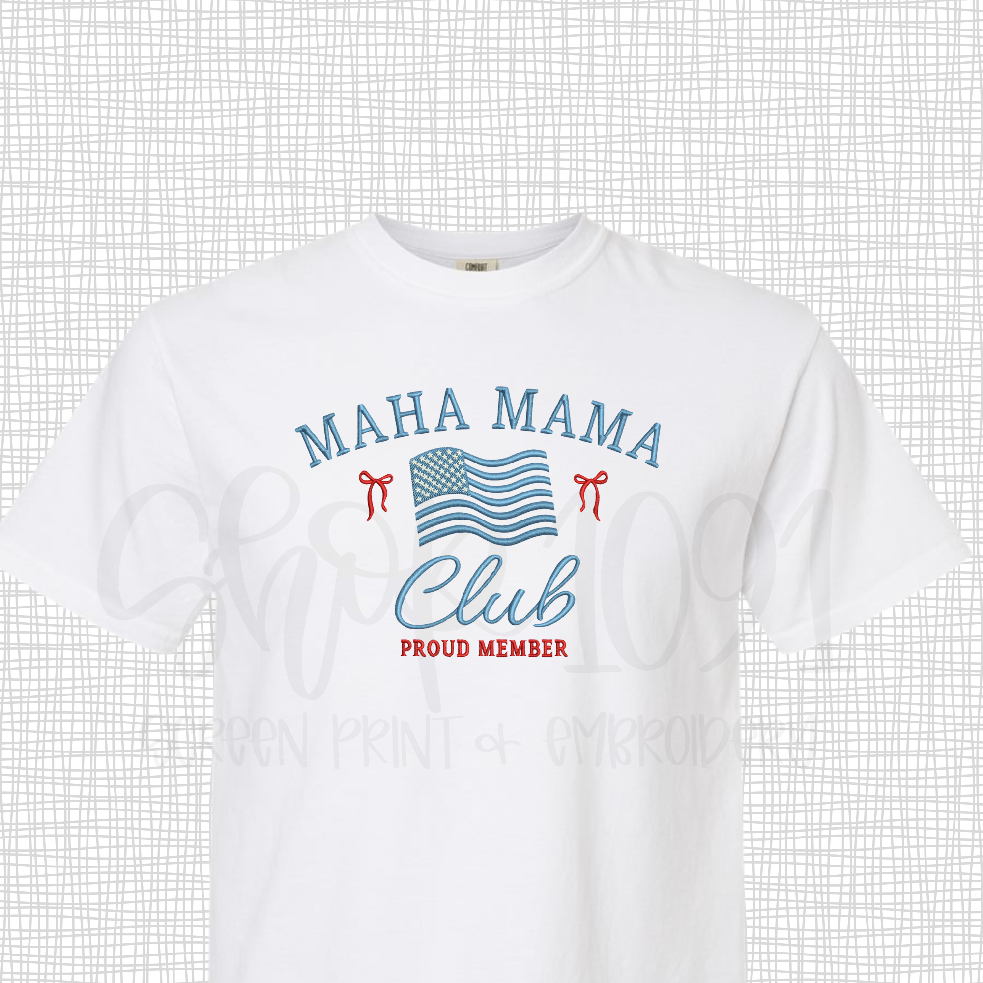 MAHA MAMA Shop 1091 Embroidery Screen Print maha-mama-shop-1091-embroidery-screen-print